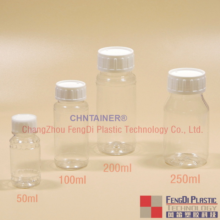 Botellas de PET de 250 ml con cierre de acanalado de 46 mm